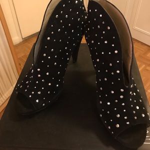 Stunning Black Suede Studded Booties by Inc.